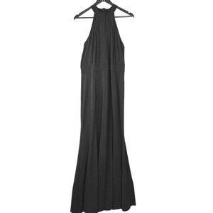 Berydress Black Sleeveless Halter Neck Full Length Mermaid Cocktail Gown XL NWT